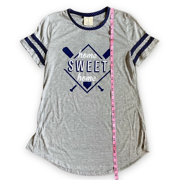 Baseball Graphic Tee - Home Sweet Home Navy & Gray Baseball Shirt - NWT - Picture 4 of 7